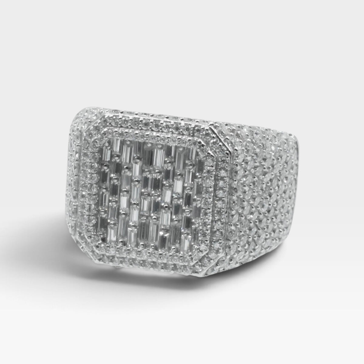 Anillo Cuadro Baguette Moissanita