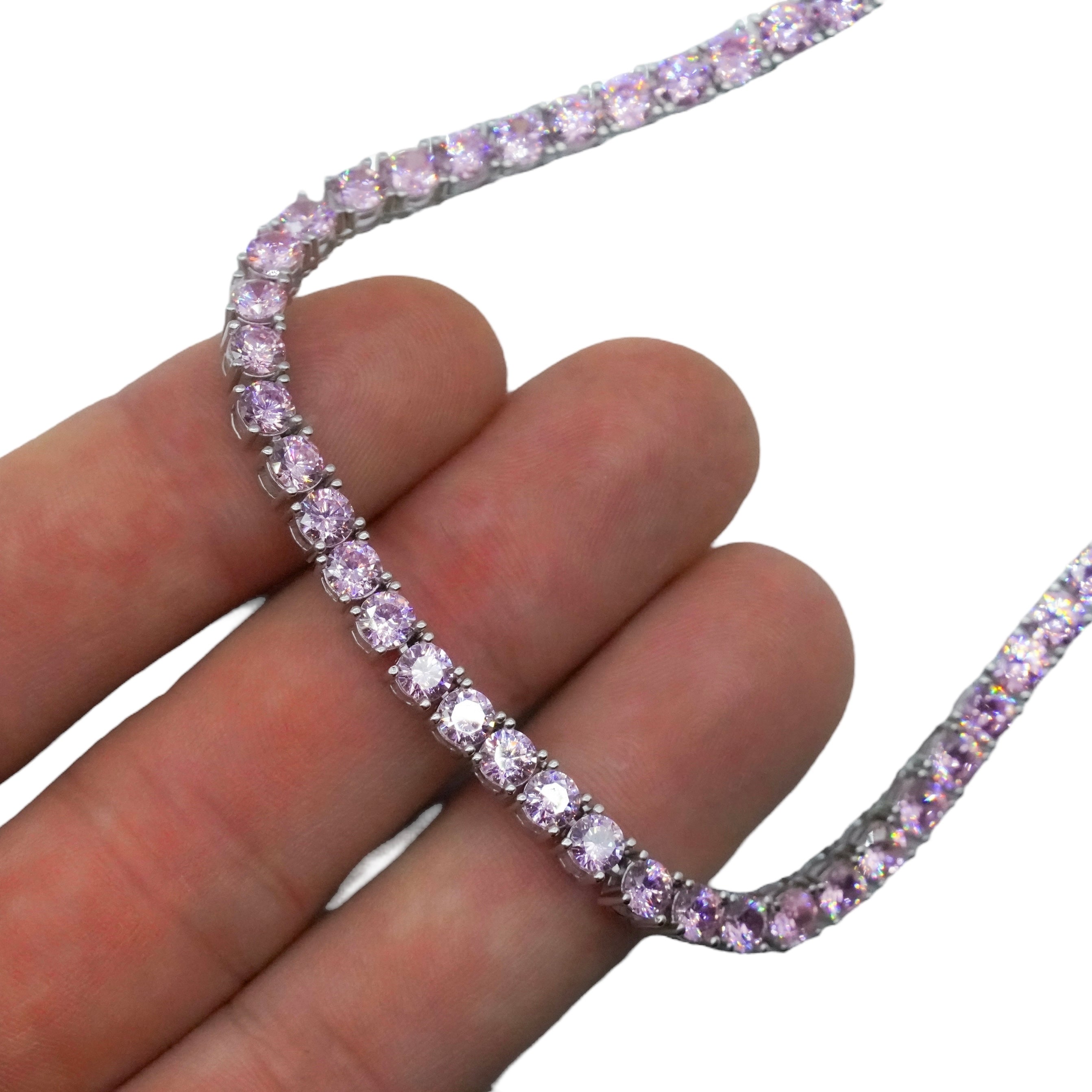 Cadena Tenis Rosa 4mm