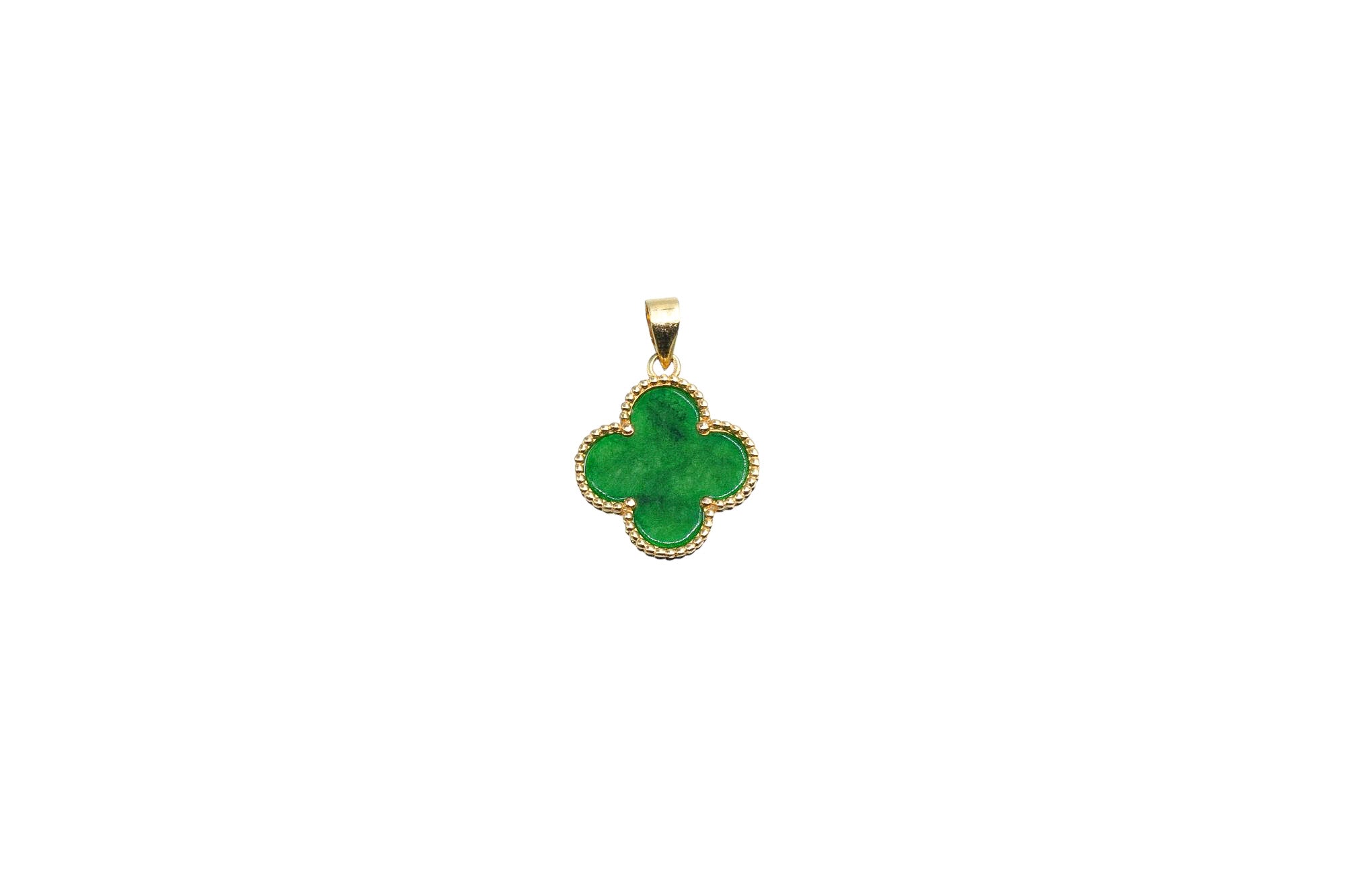 Dije Clover de Jade 14k