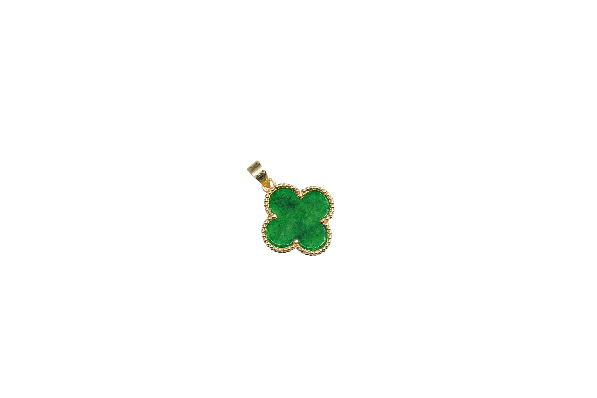 Dije Clover de Jade 14k