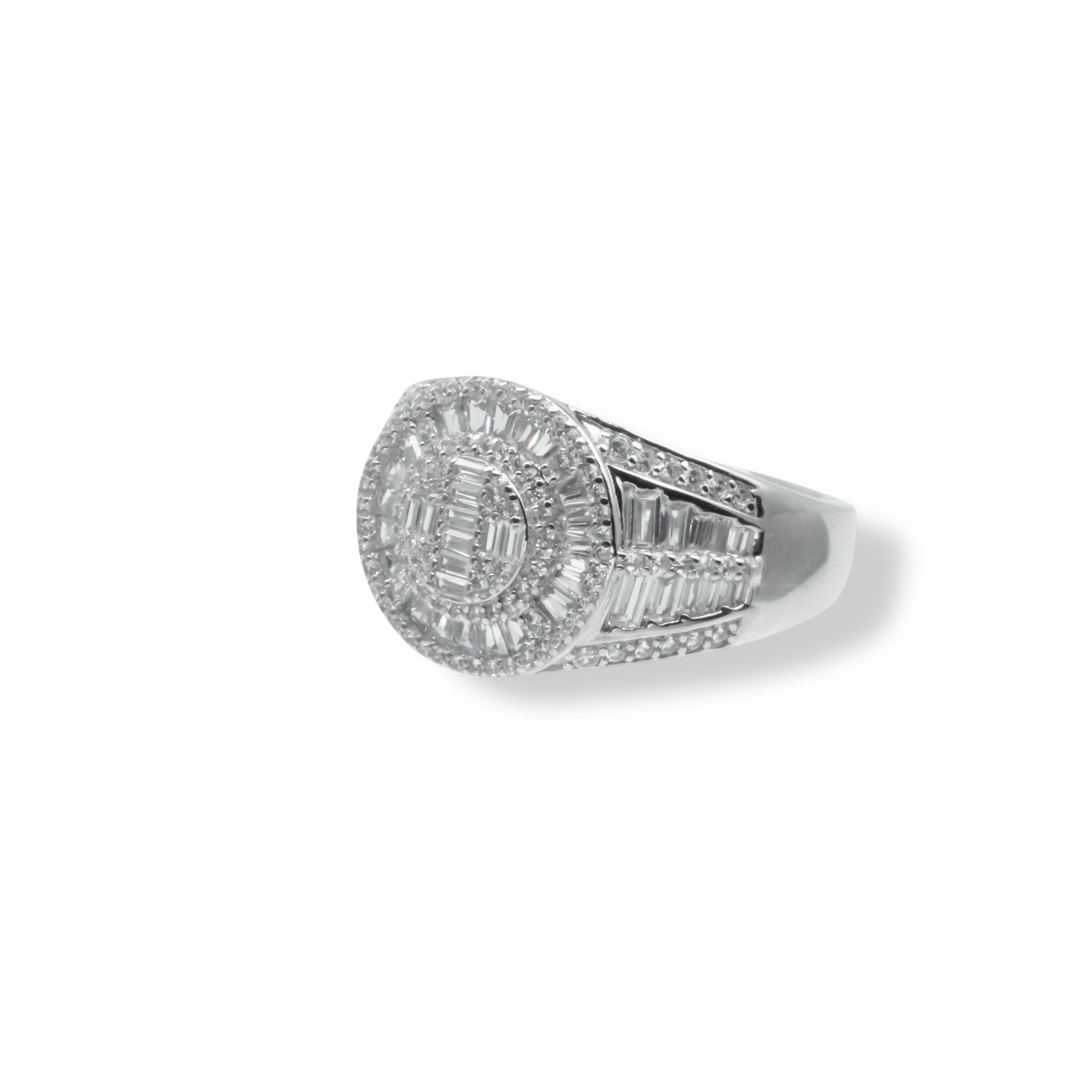 Anillo Circular con Baguettes